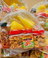 Combo Bánh Tráng Gồm Đầy Đủ Gia Vị Sốt ớt Hành Phi Muối Nhuyễn Top Mỡ Cháy Tỏi Và Bơ