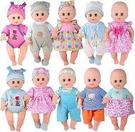 Alive Baby Clothes -Set of 10 for 11-12-13 Inch Newborn Reborn Alive Baby Doll Clothes Dress Outfits