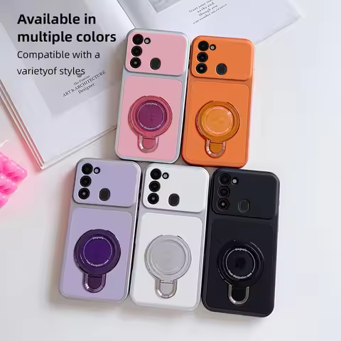 For Tecno Spark Go 2022 Case Tecno Spark 8C Cover Tecno Spark 9 leather Case Magnetic Bracket Magsaf