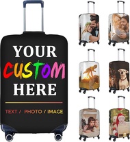 Custom Luggage Cover for 18-32 Inch Personalized Suitcase Cover with Name Photo Text Double Sided Di