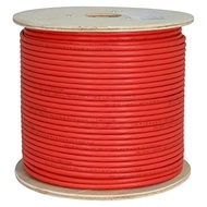 Vertical Cable Cat6A 10G, UTP, 23AWG, Solid Bare Copper, PVC, 1000ft Bulk Ethernet Cable, Red