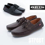 【街頭巷口 Street】ORIS  男款 裝飾鞋帶設計 簡約素面百搭風 休閒時尚經典真皮鞋 SA16227N01 黑色