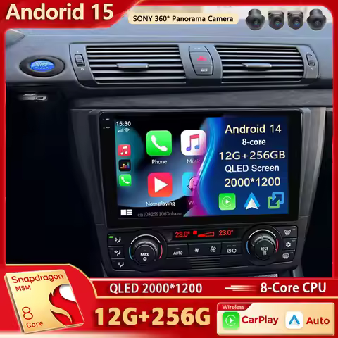 Android 15 For BMW 1-Series E88 E82 E81 E87 2004 - 2011 2K QLED Android Car Radio Multimedia Video P