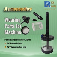 RS-PHTS-700001 Mini Plexiglass Powder hopper Powder Tank Powder Barrel 0.5L for portable powder coat