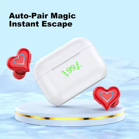 Heartbuds Wireless Earphones TWS Earbuds Bluetooth Headset Heart Buds Women Fashion Pink Gaming Stud