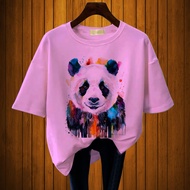 GET FASHION - BAJU KAOS ATASAN WANITA PRINT PANDA BLUS JUMBO T SHIRT WANITA DEWASA