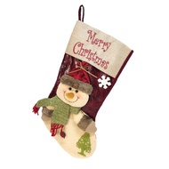 [特價]摩達客耶誕-立體絨毛綠圍巾微笑雪人聖誕襪