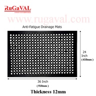 Anti-Fatigue Drainage Mats I Size:12mm(Thk)x610mm(W)x910mm(L) I 12mmx910mmx1524mm I Anti Slip Rubber