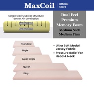 MaxCoil Meralyn Memory Foam Long Pillow with Case