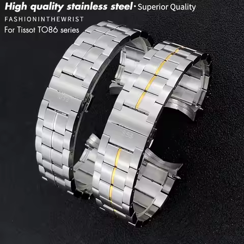 Curved 316L Stainless Steel Watchband 22mm for Tissot T086 1853 T086407 Tissot Classic Series Waterp