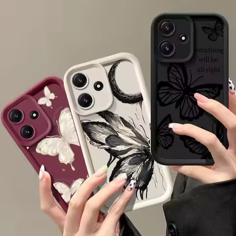 Retro Butterfly Silicone Phone Case For Motorola Moto G24 G54 G05 G04 G34 G75 G14 G15 E13 E40 E14 E2