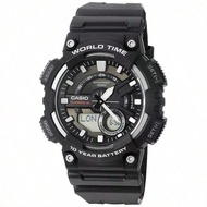 Men's Sporty Fashion Analog Digital Watch With 10 Years Battery, Resin Strap Silver Round Dial Multi