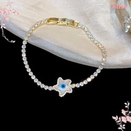 BLISS Rhinestone Devil's Eye Bangle, Luxury Vintage Imitation Shell Devil's Eye Bracelet, Hand Jewel