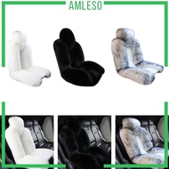 [Amleso] Universal Plush Seat Cover, Front Seat Cushion Cover, Warm for Cars, Trucks, SUV Van