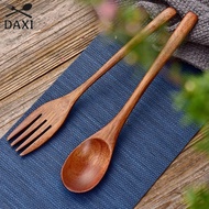 DAXI Ice Cream Non Scratch For Soup Cooking Kitchen Teaspoon Tableware Wooden Spoon Fork Coffee Spoon Stirring Spoon