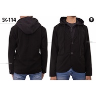 HITAM Hoodie Blazer, Black Blazer, Casual Blazer
