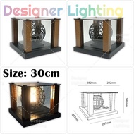 Designer Lighting [30cm Outdoor Pillar Light] Set with LED Bulb Gate Lamp Tempered Glass Weather Pro
