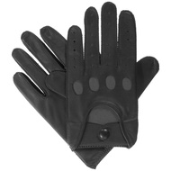 Men's Smooth Leather Driving Glove With Covered Snap