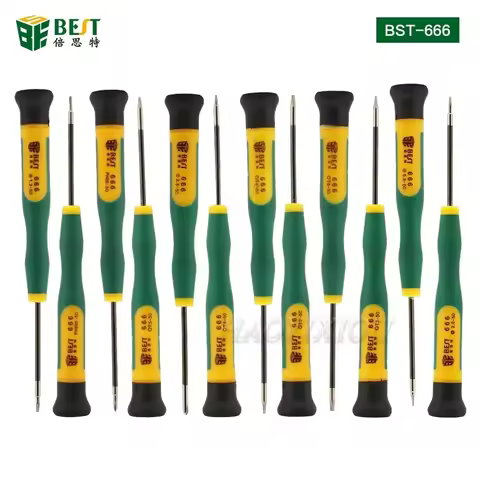 BST-666 12 In 1 Torx T2,T3,T4,T5,T6,T8,Phillips PH00,PH000,Pentalobe 5-Point 0.8,1.2,Slotted 2.0,Y2.