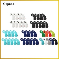 Gepnoo 9Pcs Golf Iron Headcover Golf Club Head Cover 4-9,PW,SW,AW Waterproof Protection PU Protector