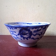 Barang Jadul Mangkok Porcelain Cina Lukis Utuh Tua Kuno Antik