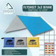 TENDA Flysheet 3x3 bivouac traptrend - 3x3 tent tarpaulin - 3x3 flysheet - 3x3 flysheet 19 loop - 3x
