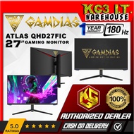 Gamdias Atlas QHD27FIC - 27" QHD(2560×1440) / 180Hz / IPS / 5ms / Flat Monitor