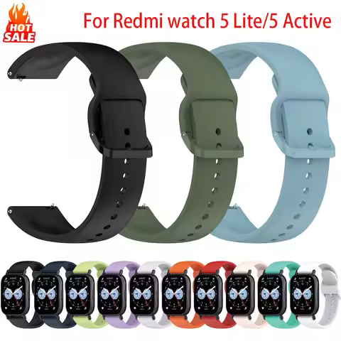 Official Silicone bands For Xiaomi Redmi watch 5 Lite/Active strap smartwatch breathable belt correa