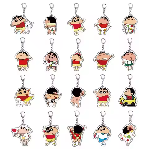 Crayon Shinchan Acrylic Doublesided Keychain Cartoon Pattern Pendant Jewelry Animation Related Produ