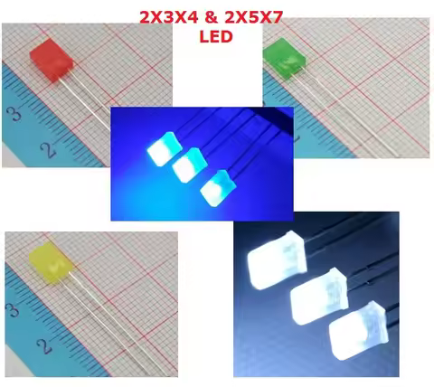 100PC Square 2x3x4 LED White DC 3V Rectangle LED Light Emitting Diode Lamp 2*3*4mm Ultra Bright Bulb