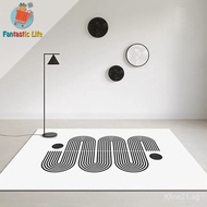 5 Styles Nordic style short pile carpet black and white stripe carpet minimalist style carpet Nordic