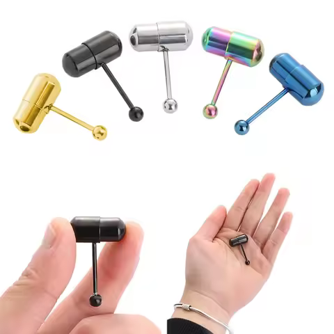 Vibrating Tongue Ring Mixed Color Prickly Straight Barbell Body Piercing Jewelry