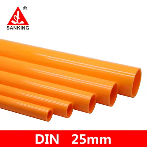 Sanking 25mm UPVC Orange Pipe PVC Pipe Coupling Water Supply Fish Tank PVC Pipe Joints Aquarium Drai