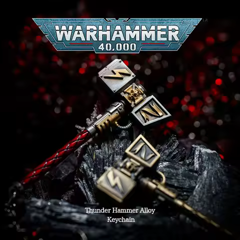 Starforged Warhammer 40K Space Marine 2 Thunder Hammer Alloy Keychain,Metal Charm WH40K Collectible 