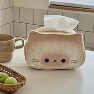 Cute Cat Toasted Tissue Box Plush Cartoon Paper High-value Tissue Storage Box