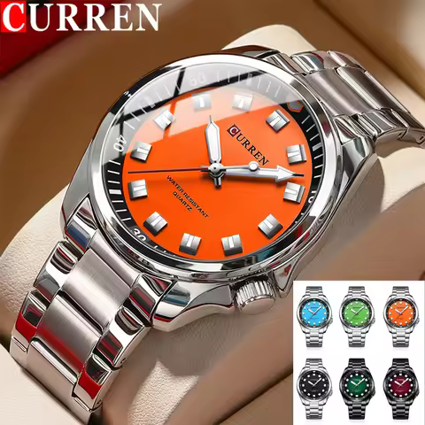 CURREN Men Watch Top Brand Luxury Military Army Waterproof Male Clock Stainless Steel Quartz Busines