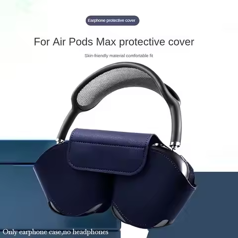 For AirPods Max Protective Case Handheld Blue Tooth Headphone Organiser Leather Wireless Headphone C
