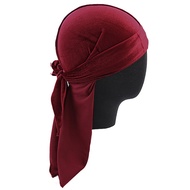 JAY Men Women Velvet Durag Turban Cap Chemo Bandana Hats Pirate Headscarf