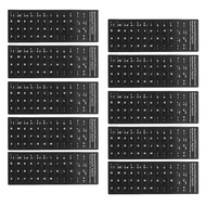 10x Spanish Keyboard Stickers Protective Cover with White Letters For Laptop