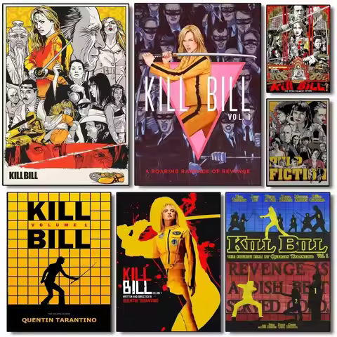 Classic Movie Kill Bill Self-adhesive Art Poster Whitepaper Prints Posters Artwork Aesthetic Art Wal