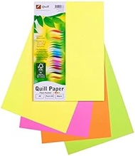 Quill A4 80gsm Paper 100 Pack, Fluoro Assorted