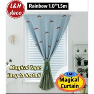 Magical tape curtain/door curtain easy installation without holes bedroom door curtain shade curtain