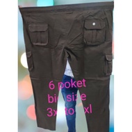 6 pocketJoggerSalck Big Size:-3XL To 6XL Pants Plus Size Unisex . Seluar..