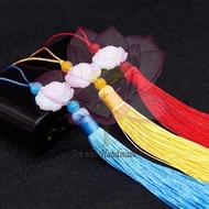 Concentric lotus jade pendant, 3 pieces, 22cm long, very beautiful handmade, tassels in many colors 