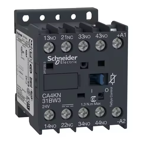 CA4KN31BW3 Control relay, 3 NO + 1 NC, lt or eq to 690V, 24VDC low consumption coil