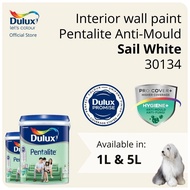 Dulux Interior Wall Paint - Sail White (30134) (Anti-Fungus / High Coverage) (Pentalite Anti-Mould) - 1L / 5L