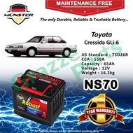 Münster Robust MF CMF NS70 | NS70R | 75D26R (65AH) Car Battery Bateri Kereta for Toyota Cressida GLi-6