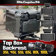 Motorcycle Top Box Backrest Pad Heavy Duty Cushion for 35L 45L 55L 65L 80L 100L Top Box Comfortable 