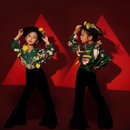 The film studio girl 80s 90s retro Hong Kong style bell-bottom pants children's catwalk mo影楼女童80 90年