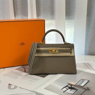 HERMRS Mini kelly ll - 大象灰金 U